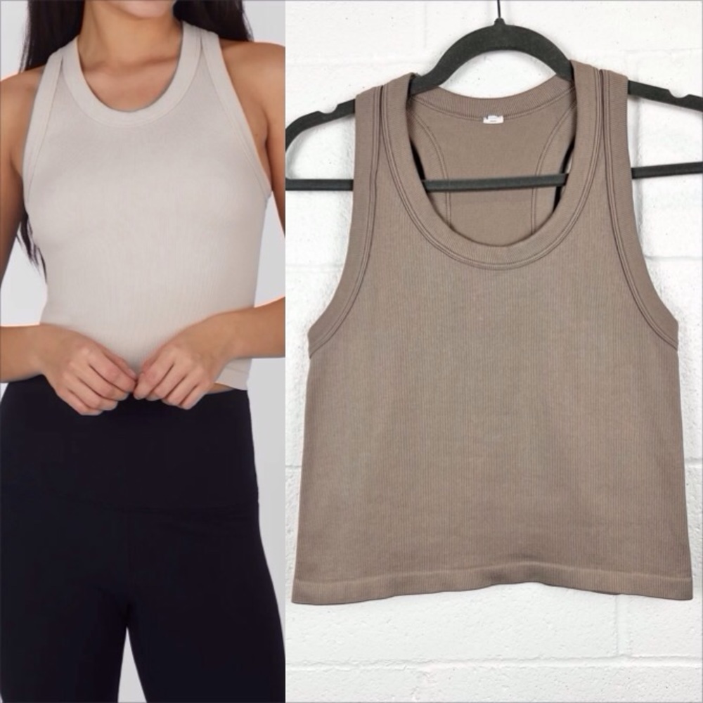 90 Degree by Reflex Taupe Ribbed Tank